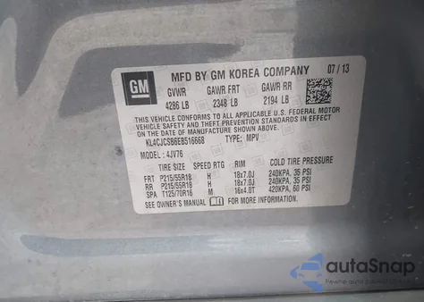 2014 Buick Encore Leather из США, поврежденный, VIN KL4CJCSB6EB516668